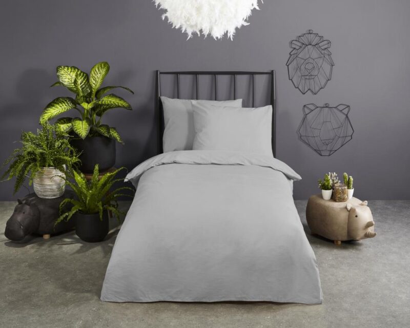 100% katoen dekbedset van Good Morning in 135 x 200 cm - Grijs