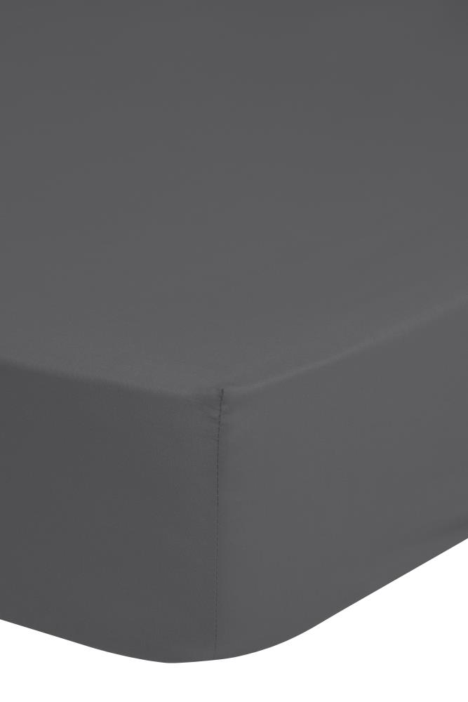 HIP Hoeslaken "Uni" - Grijs - (90x200 cm) - 100% Katoen