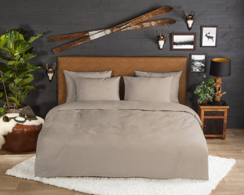 100% katoen dekbedset van Good Morning in 140 x 200 cm - Bruin