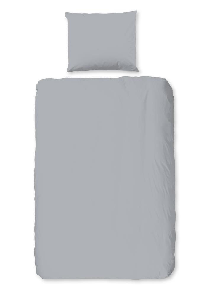 Good Morning Dekbedovertrek "Uni" - Grijs - (140x220 cm) - 100% Katoen