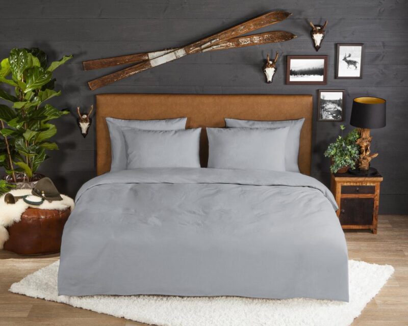 Overtrek van Good Morning, 140 x 220 cm, kussensloop 60 x 70 cm - Grijs