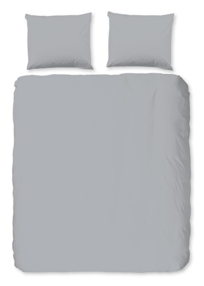 Good Morning Dekbedovertrek "Uni" - Grijs - (240x220 cm) - 100% Katoen
