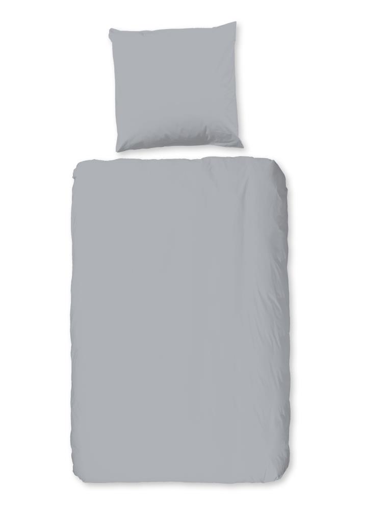 Good Morning Dekbedovertrek "Uni" - Grijs - (155x220 cm) - 100% Katoen