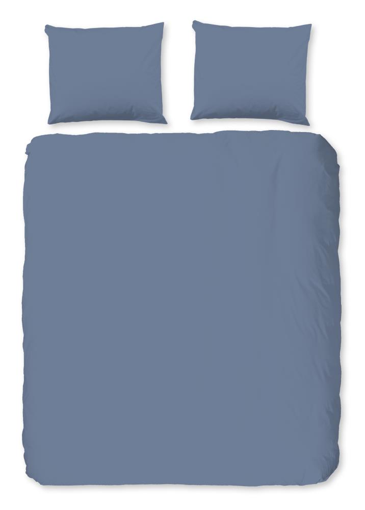 Good Morning Dekbedovertrek "Uni" - Blauw - (200x220 cm) - 100% Katoen