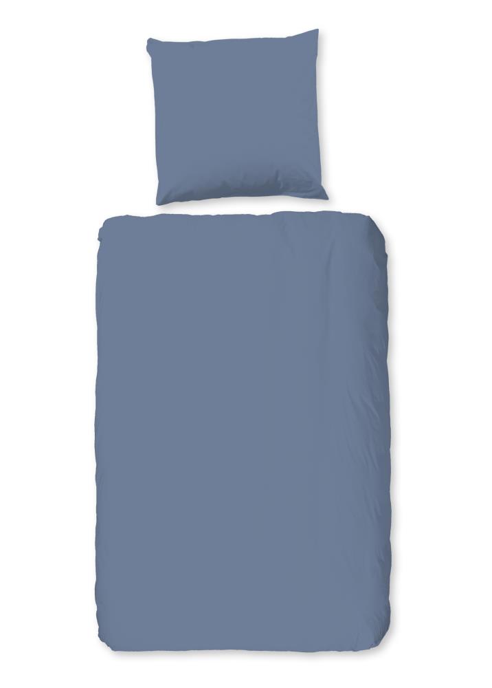 Good Morning Dekbedovertrek "Uni" - Blauw - (200x200 cm) - 100% Katoen