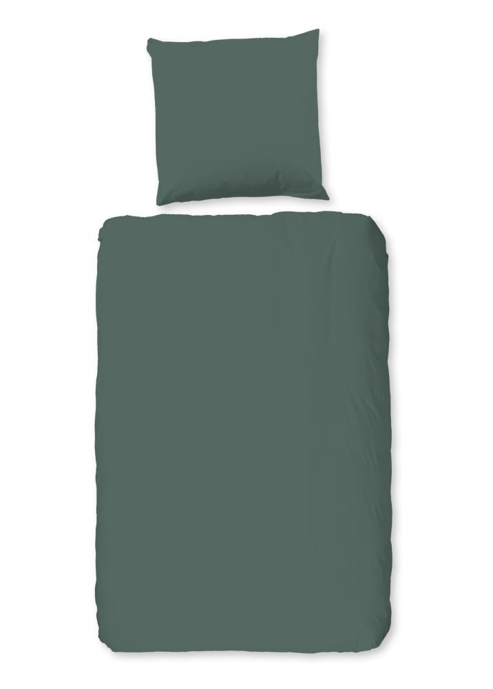 Good Morning Dekbedovertrek "Uni" - Groen - (155x220 cm) - 100% Katoen