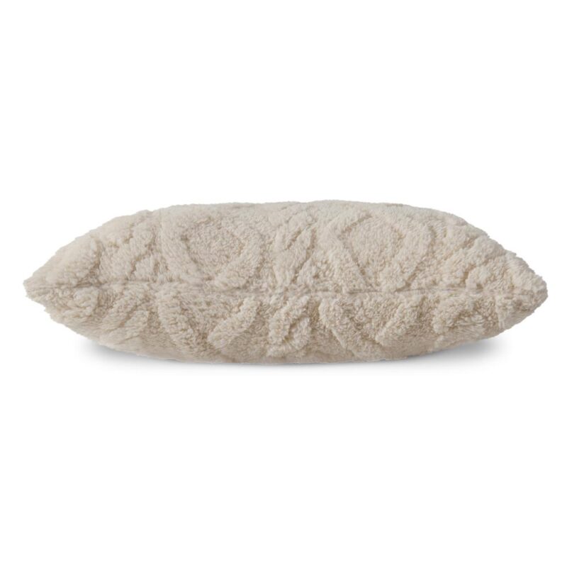 Jacquard teddy kussen van Descanso, 40 x 40 cm - Off-Wit