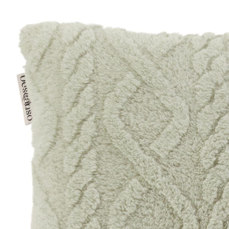 100% Polyester decoratiekussen Jacquard teddy van Descanso in 40 x 40 cm - Groen