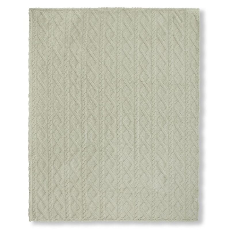 Descanso plaid Jacquard teddy - Groen - 150 x 200 cm - 100% Polyester