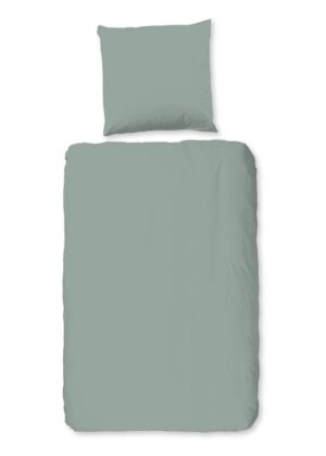 Pure dekbedovertrek - Groen - 155 x 220 cm - 100% Polyester - kussensloop 80 x 80 cm