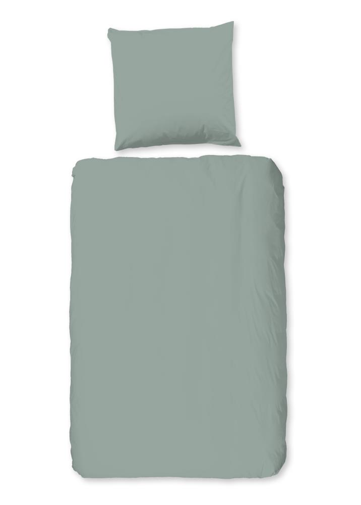 Pure dekbedovertrek - Groen - 200 x 200 cm - 100% Polyester - kussensloop 80 x 80 cm