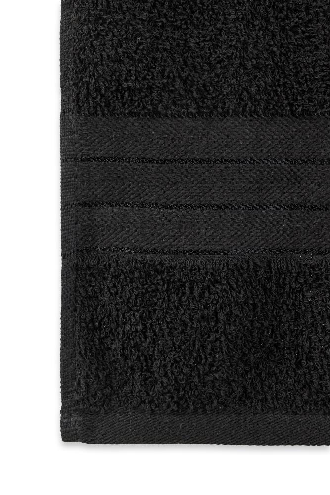 Handdoek 16 x 22 cm van Good Morning, Zwart