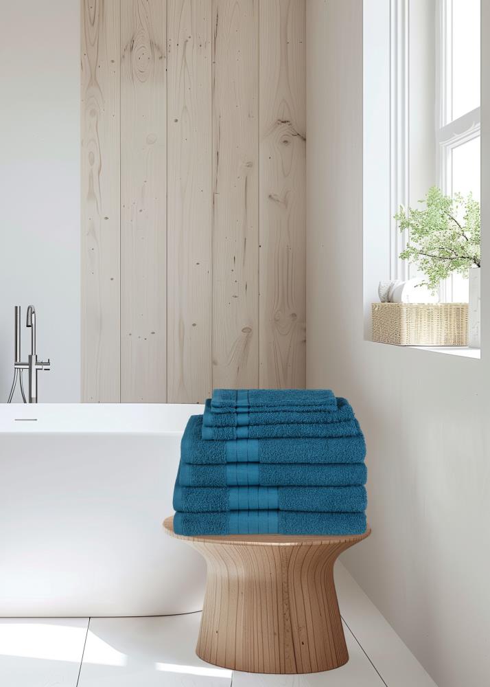 100% katoen handdoek van Good Morning in 50 x 100 cm - Blauw