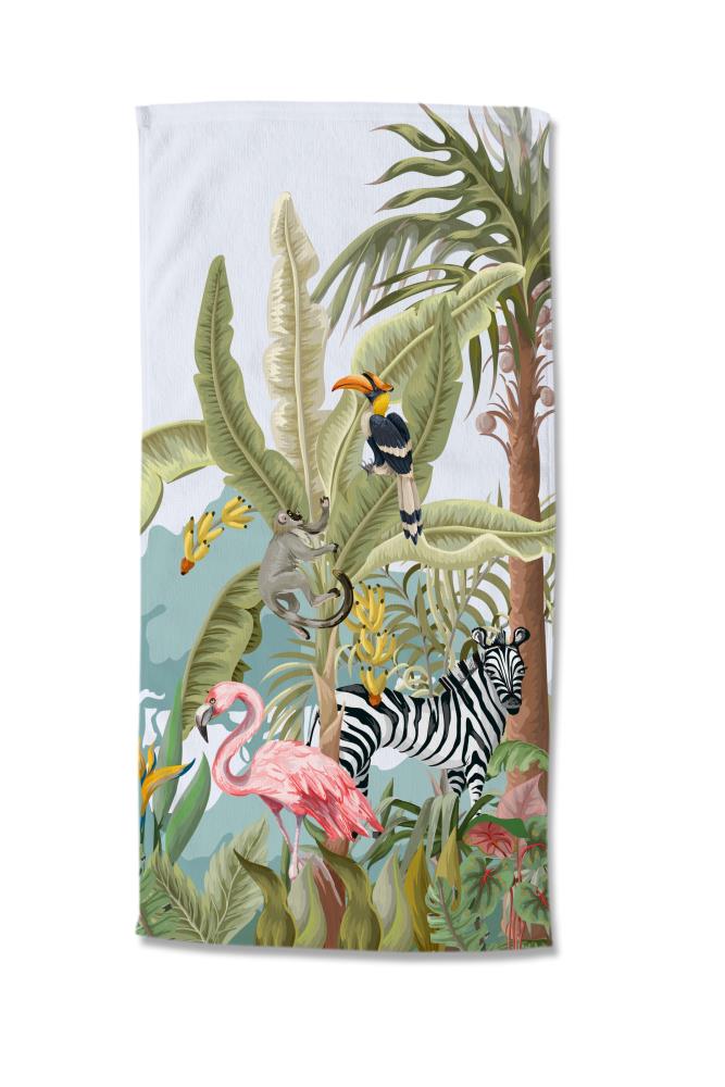 Good Morning strandlaken Jungle party - Multicolor - 75 x 150 cm - 100% Polyester