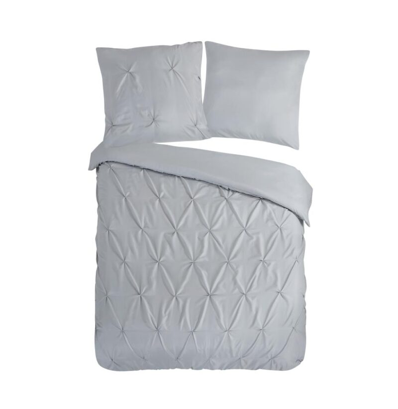 Pure dekbedovertrek Elegance - Grijs - 135 x 200 cm - 100% Polyester - kussensloop 80 x 80 cm