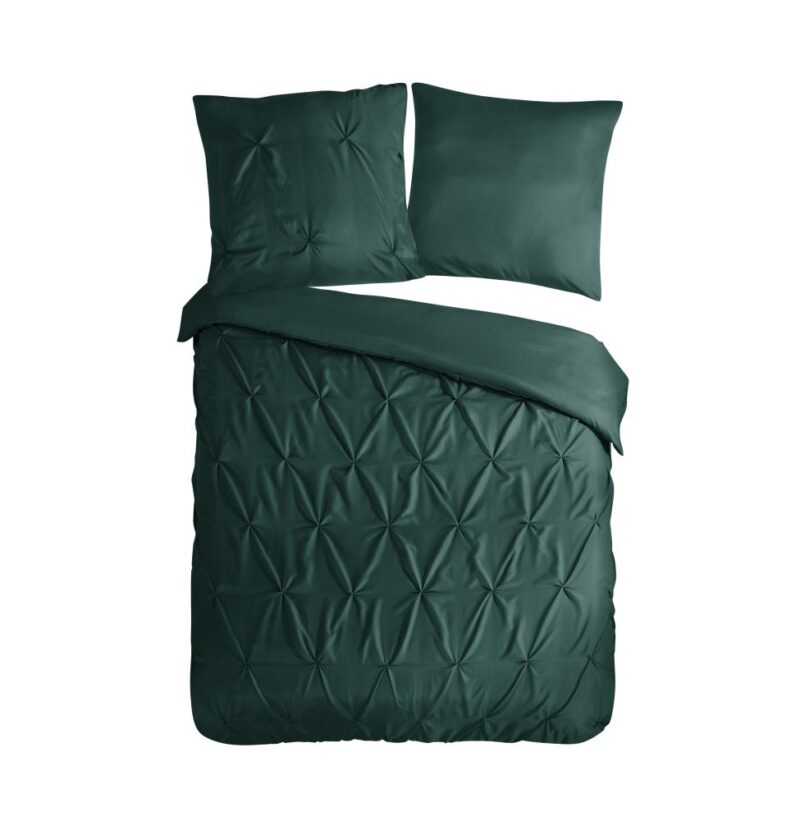 Pure dekbedovertrek Elegance - Groen - 155 x 220 cm - 100% Polyester - kussensloop 80 x 80 cm