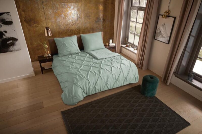 100% Polyester dekbedset Elegance van Pure in 140 x 220 cm - Groen