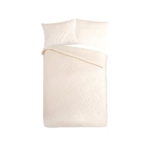 Pure dekbedovertrek Zigzag - Off-Wit - 140 x 220 cm - 100% Polyester