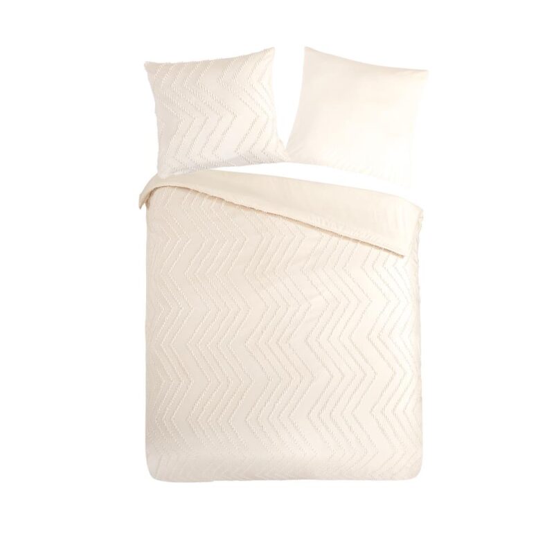Pure Dekbedovertrek "Zigzag" - Off-Wit - (155x220 cm) - 100% Polyester