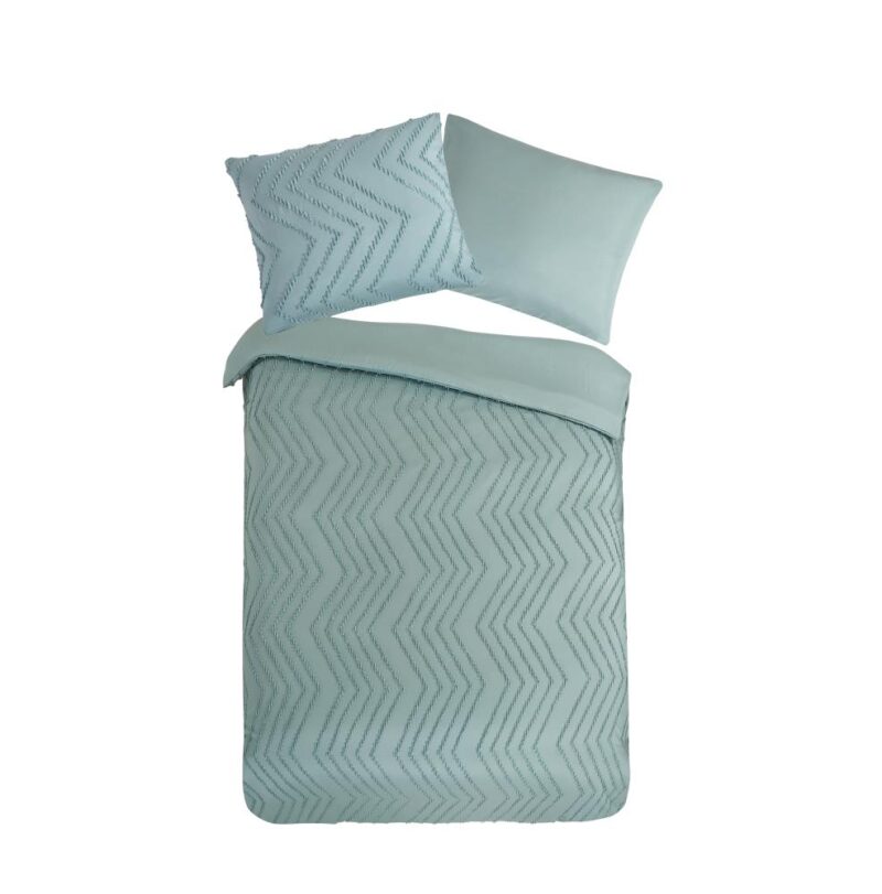 Pure dekbedovertrek Zigzag - Groen - 140 x 220 cm - 100% Polyester