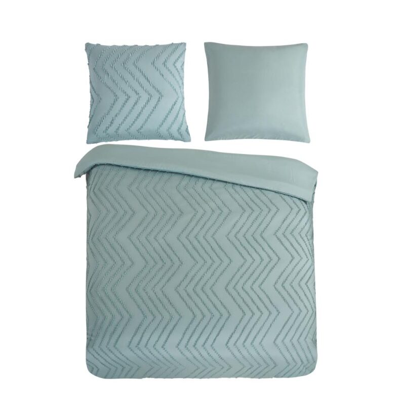 Pure dekbedovertrek Zigzag - Groen - 240 x 220 cm - 100% Polyester