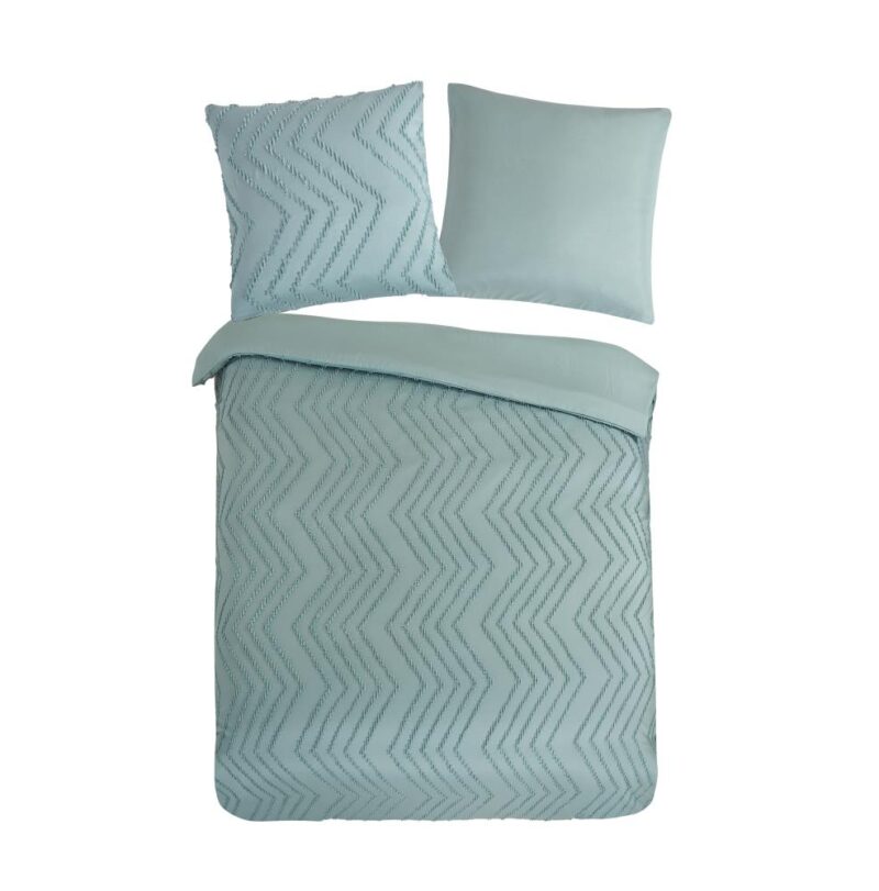 Pure dekbedovertrek Zigzag - Groen - 155 x 220 cm - 100% Polyester