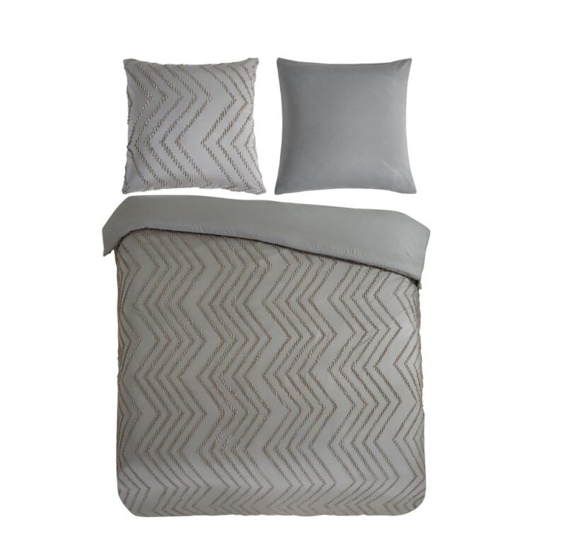 Pure dekbedovertrek Zigzag - Bruin - 240 x 220 cm - 100% Polyester
