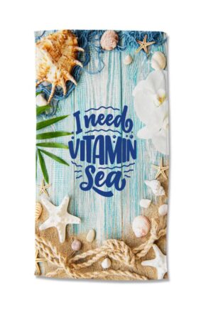 Good Morning strandlaken Vitamin Sea - Blauw - 100 x 180 cm - 100% Polyester