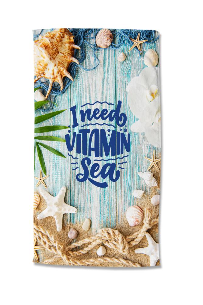 Good Morning strandlaken Vitamin Sea - Blauw - 100 x 180 cm - 100% Polyester
