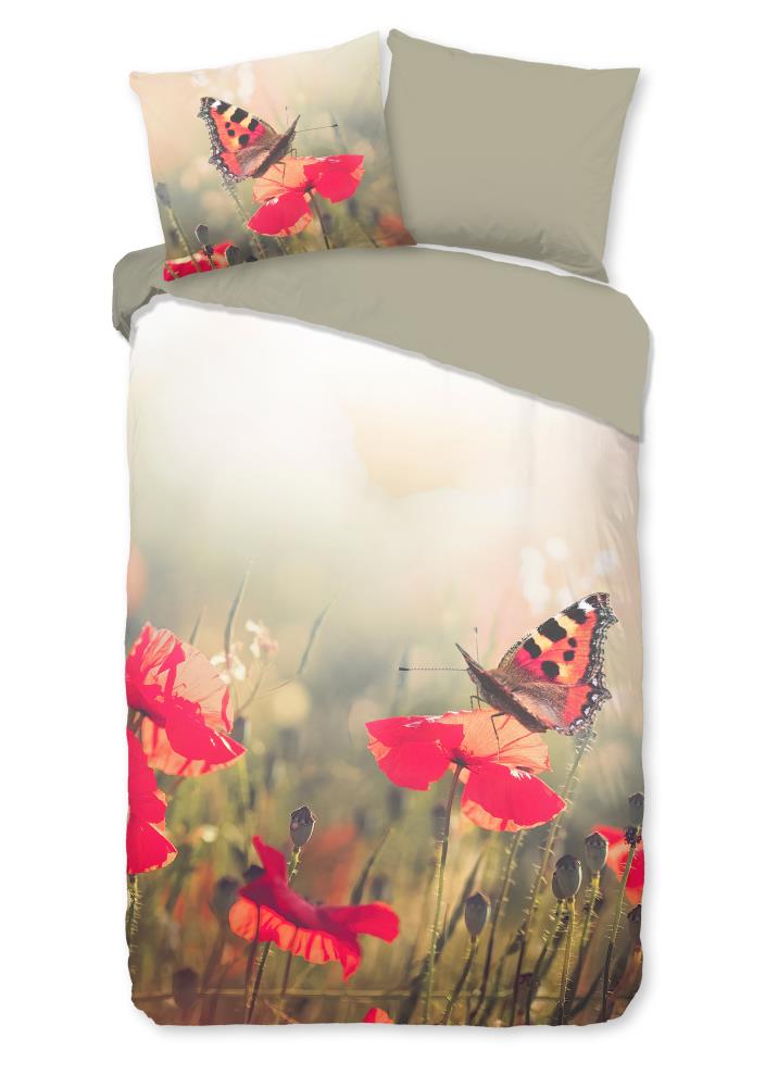 Poppies overtrek van Good Morning, 200 x 220 cm, kussensloop 60 x 70 cm