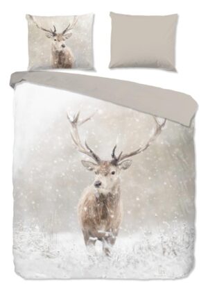 Good Morning dekbedovertrek Snowydeer - Bruin - 200 x 220 cm - 100% katoen