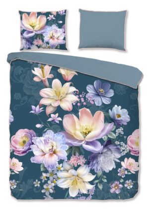 Descanso dekbedovertrek Mirery - Blauw - 200 x 220 cm - 100% katoen