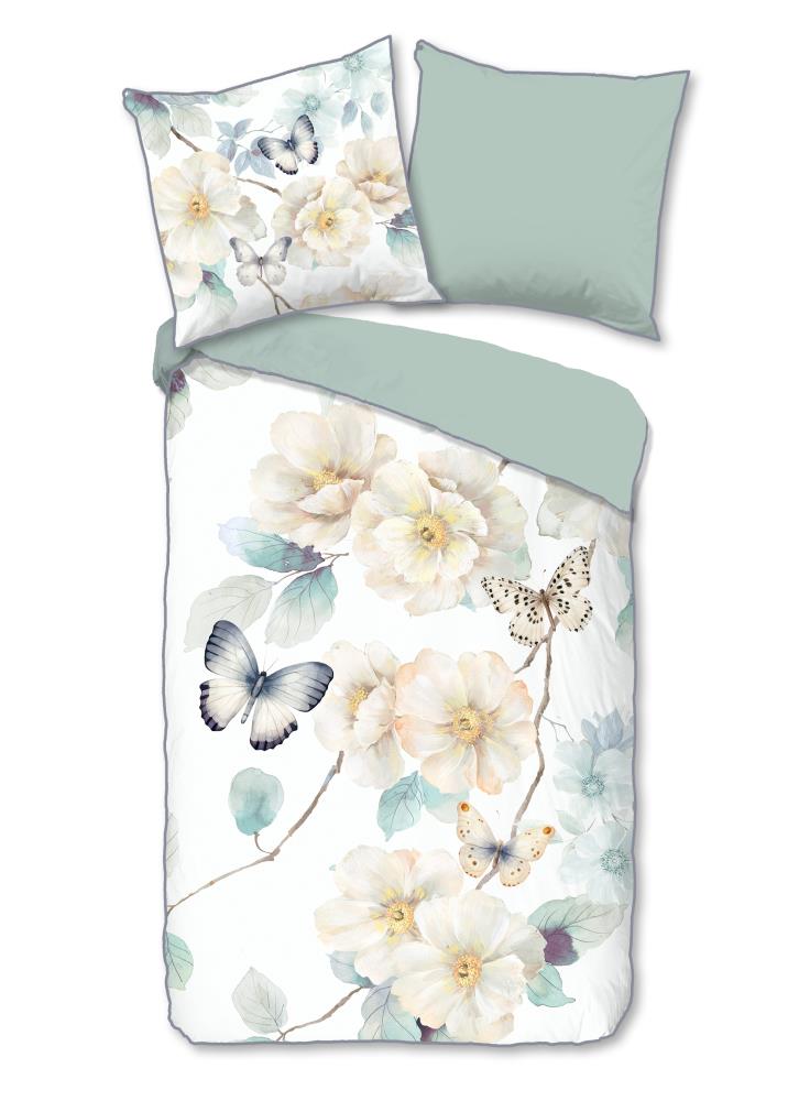 Descanso dekbedovertrek Adiwanya - Wit - 155 x 220 cm - 100% katoen