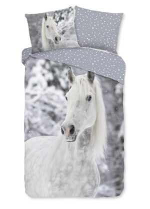 Good Morning dekbedovertrek Bonnie - Grijs - 140 x 220 cm - 100% katoen