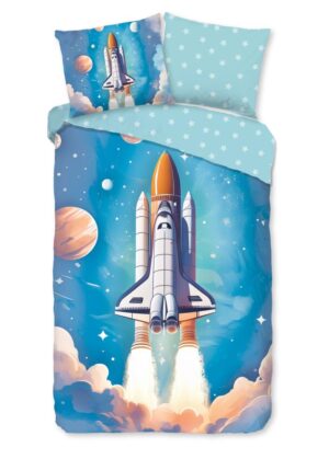 Good Morning dekbedovertrek Fred - Blauw - 140 x 220 cm - 100% katoen