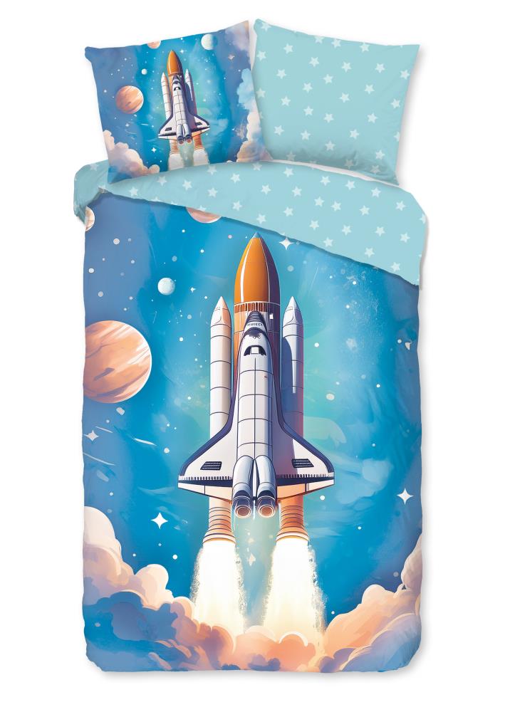 Good Morning dekbedovertrek Fred - Blauw - 140 x 220 cm - 100% katoen