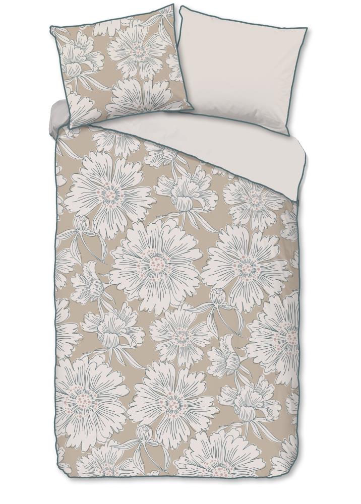Descanso dekbedovertrek Ancona - Bruin - 140 x 220 cm - 100% katoen
