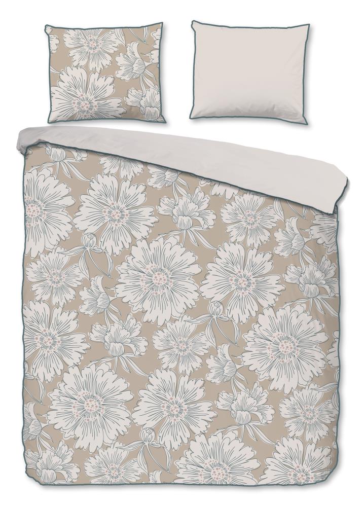 Descanso dekbedovertrek Ancona - Bruin - 240 x 220 cm - 100% katoen