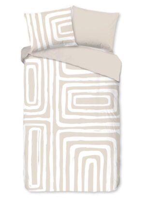 Good Morning dekbedovertrek Madeleine - Bruin - 140 x 220 cm - 100% katoen