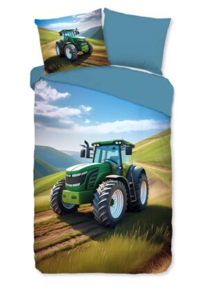 Good Morning dekbedovertrek Aart - Groen - 140 x 220 cm - 100% katoen