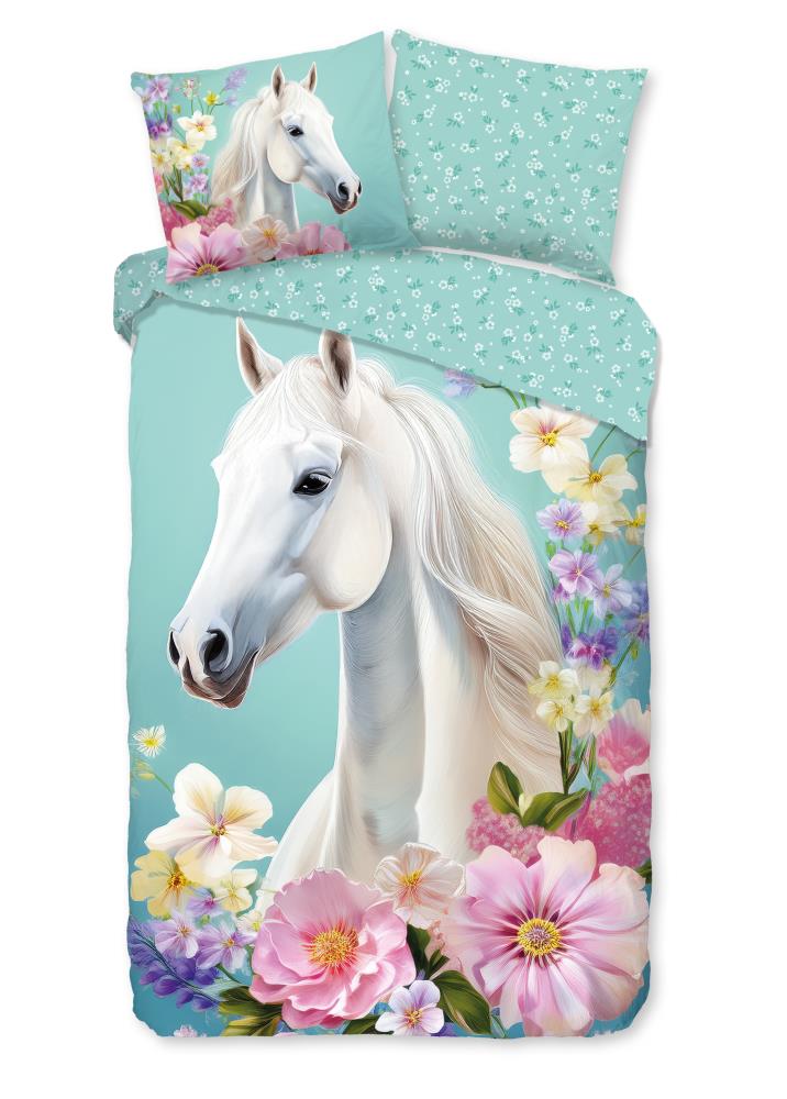 Good Morning dekbedovertrek Binky - Groen - 140 x 220 cm - 100% katoen