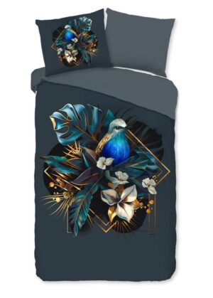 Pure dekbedovertrek Larry - Blauw - 140 x 220 cm - 100% Polyester