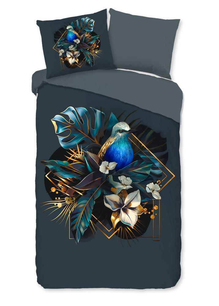 Pure dekbedovertrek Larry - Blauw - 140 x 220 cm - 100% Polyester