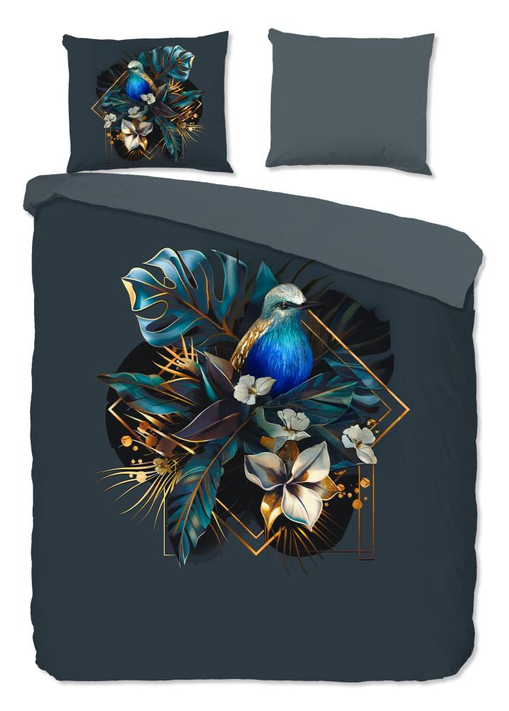 Pure dekbedovertrek Larry - Blauw - 200 x 220 cm - 100% Polyester