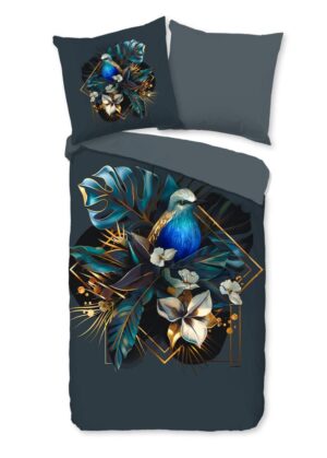 Pure dekbedovertrek Larry - Blauw - 135 x 200 cm - 100% Polyester
