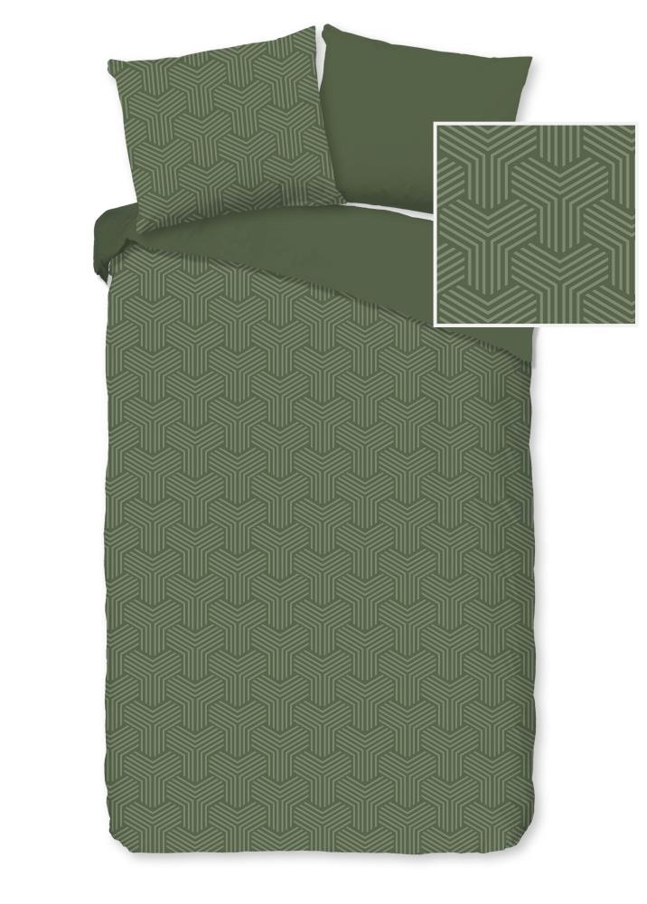 Pure dekbedovertrek Groningen - Groen - 140 x 220 cm - 100% Polyester