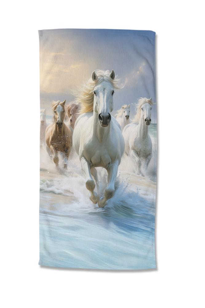 Good Morning strandlaken Wild and free - Blauw - 75 x 150 cm - 100% Polyester