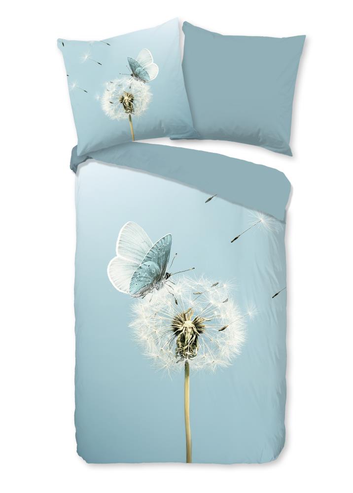Good Morning Dekbedovertrek "Papillon" - Blauw - (200x200 cm) - 100% Katoen