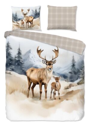 Good Morning dekbedovertrek Mark - Bruin - 240 x 220 cm - 100% katoen