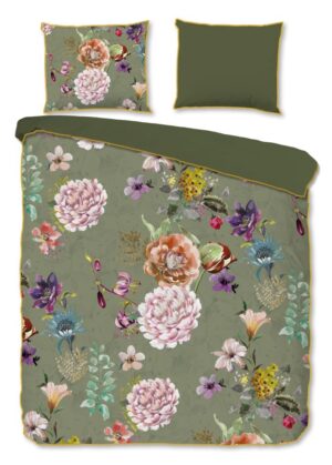 Descanso dekbedovertrek Parma - Groen - 200 x 220 cm - 100% organisch katoen